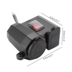 Moto USB socket x 2, cigarette socket x 1, digital voltmeter, model II, red led, black color